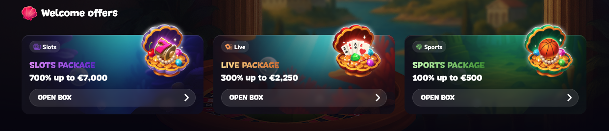 Προσφορές καλωσορίσματος ανά κατηγορία Slots, Live και Sports στο Aphrodite Casino